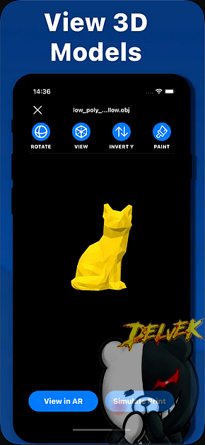 3D Model Viewer - AR & Print iPhone screenshot 3