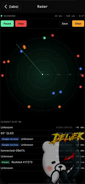 BLE Sniffer iPhone screenshot 2