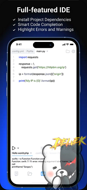 CodeSnack iDE iPhone screenshot 2