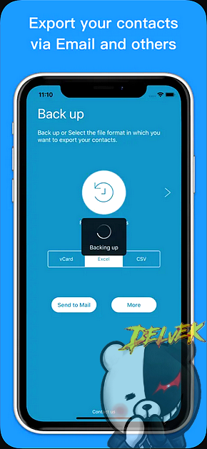Contacts Backup - Easy Export iPhone screenshot 2