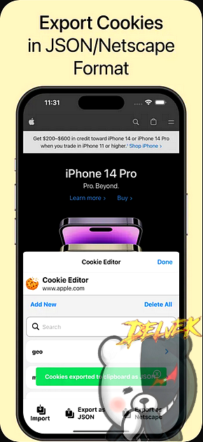 Cookie Editor Safari Extension iPhone screenshot 3