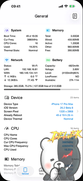 CPU Dasher Mobile Master Tools iPhone screenshot 3