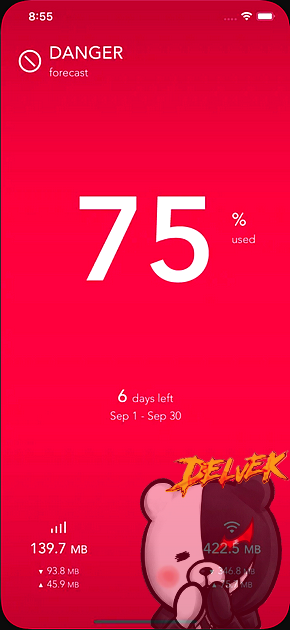 DataMan - Data Usage Widget iPhone screenshot 3