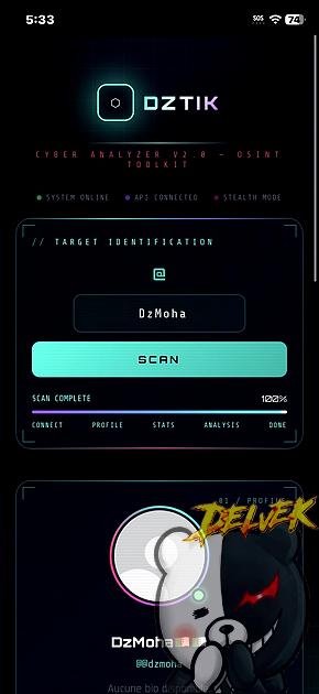DzOsint iPhone screenshot 2