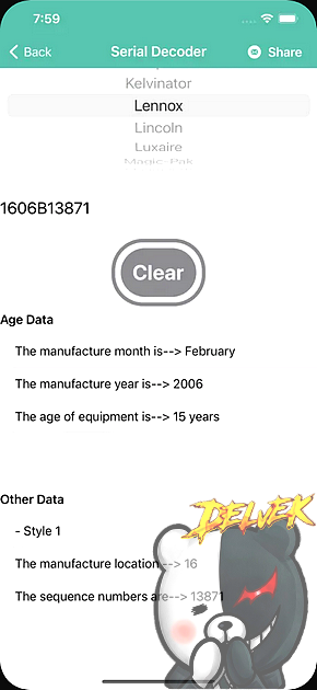 HVAC Decoder iPhone screenshot 2
