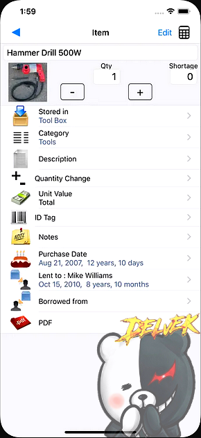 Items & Storage & Inventory iPhone screenshot 2