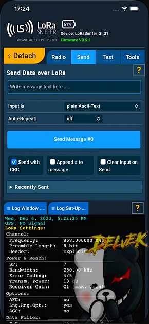 Lora Sniffer iPhone screenshot 2
