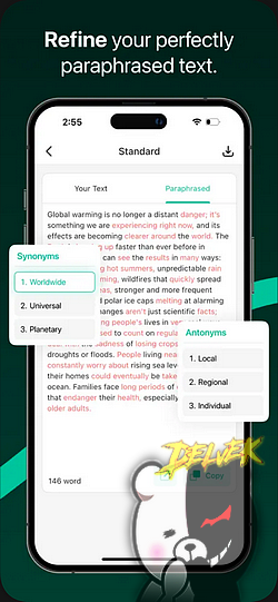 Paraphrase screenshot 2