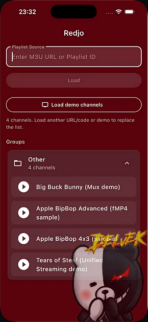 Redjo - M3U Playlist Player iPhone screenshot 4