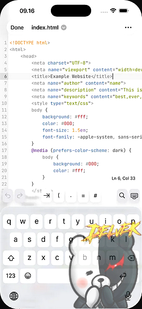 Runestone Text Editor iPhone screenshot 2