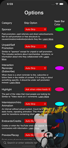 SponsorBlock for Safari iPhone screenshot 3