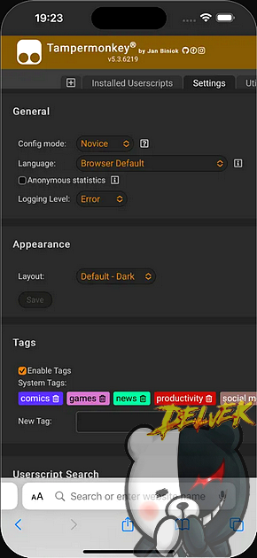 TamperMonkey screenshot 3