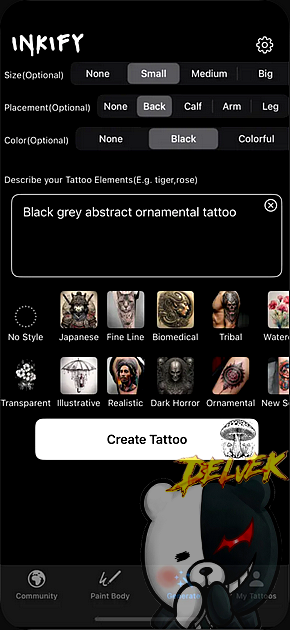 Tattoo Maker - Ai Generator iPhone screenshot 2