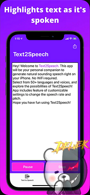 Text2Speech iPhone screenshot 2