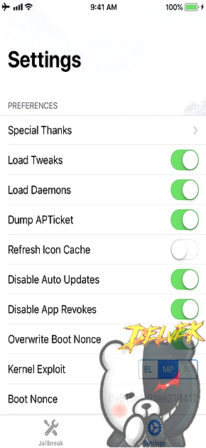 Unc0ver iPhone screenshot 2