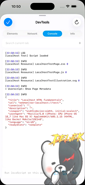 Web Monitor - HTML Inspector iPhone screenshot 2