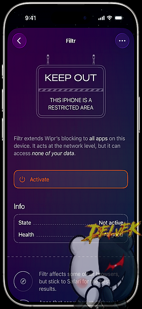 Wipr 1 iPhone screenshot 2